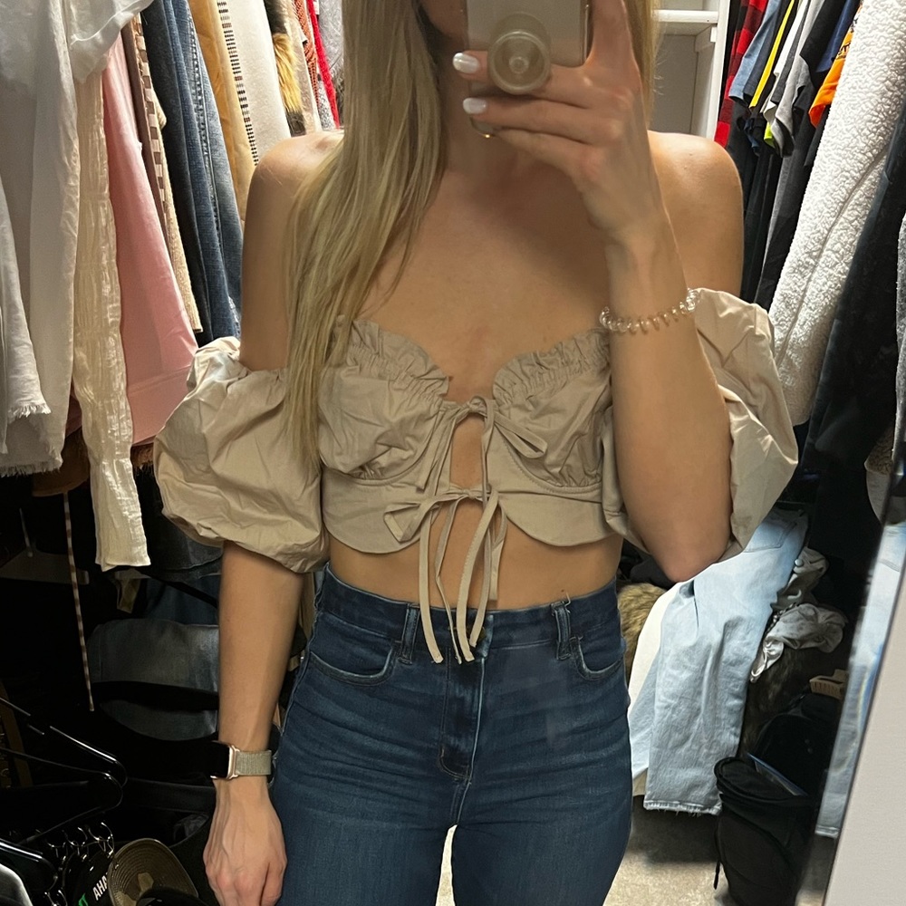 Lane 201 Beige Crop Top